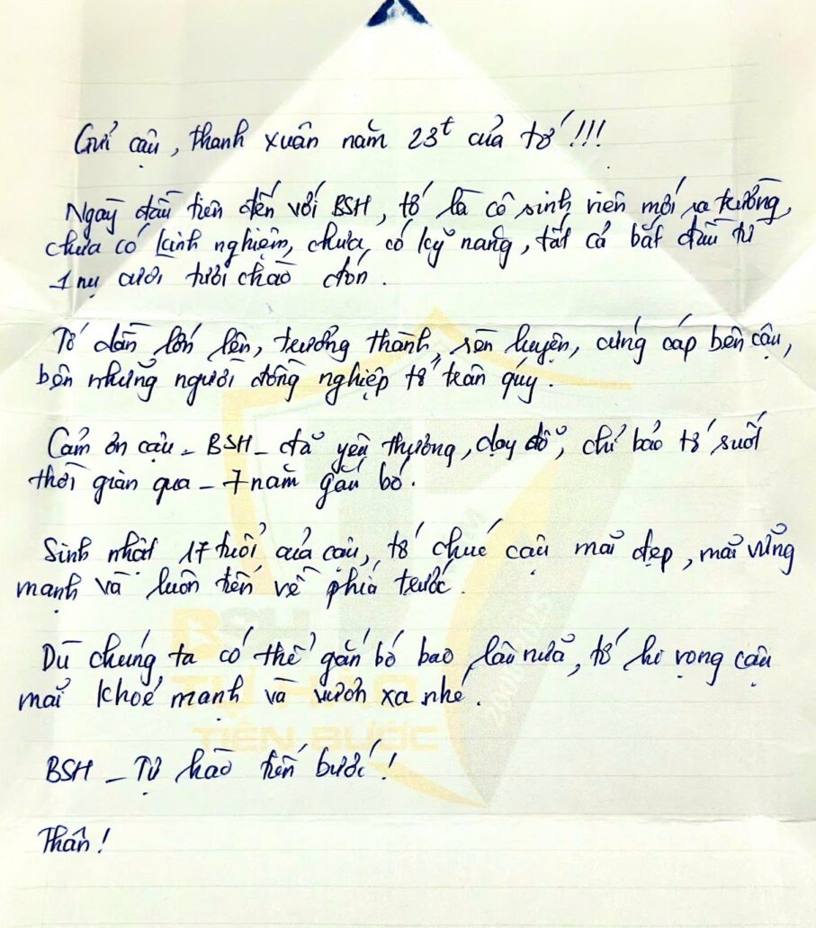 Những bức thư gửi BSH – Khi hành trình 17 năm được viết bằng sự gắn bó và niềm tin của tập thể BSH